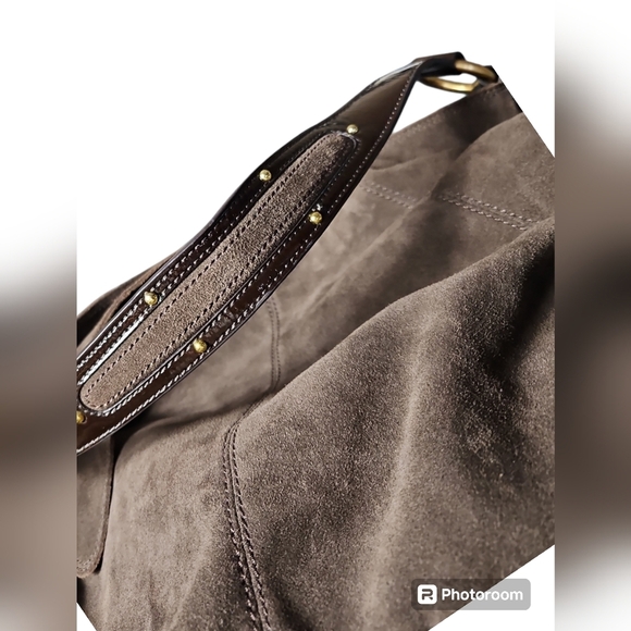 Liz Claiborne Leather Hobo Brown Suede Bag - Picture 7 of 12